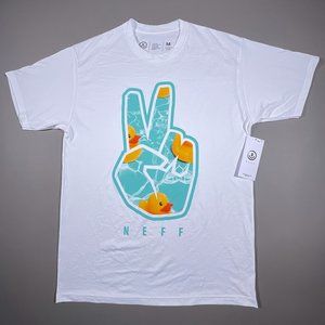 NWT - NEFF T-Shirt Peace Sign with Rubber Ducks‎ in Water Size Medium .